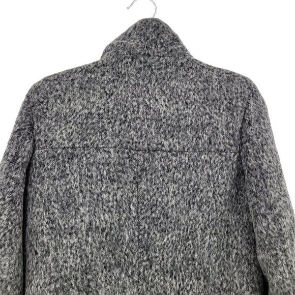 Kenneth Cole Womens Asymmetrical Pressed Boucle Wool Coat M Heathered Gray City - Picture 6 of 12